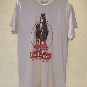 Budweiser White Graphic T-Shirt Size M